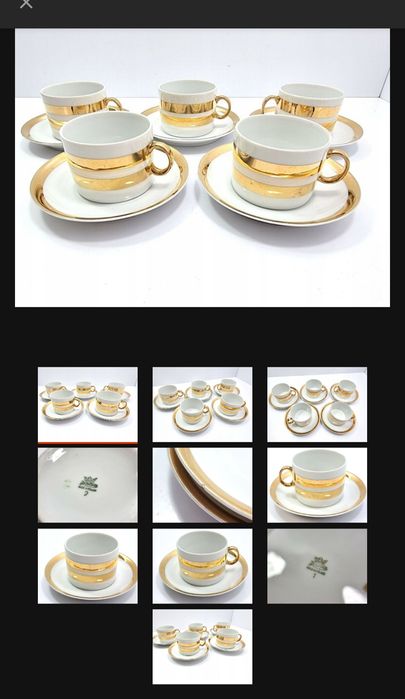 ZESTAW 5 Filiżanek do kawyKAROLINA porcelana