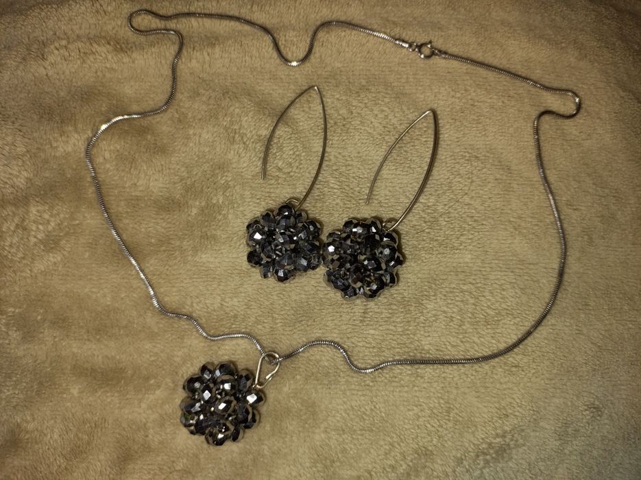 Piękny srebrny zestaw