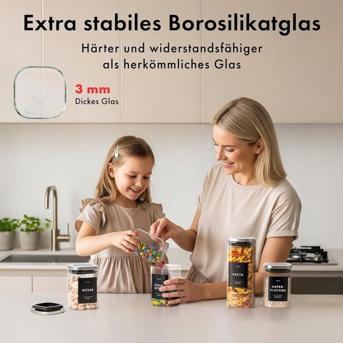 edelhaus szklane pojemniki na przyprawy z etykietą 12 słoików
