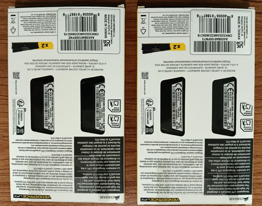 64GB DDR4 / 3600Mhz - 2 x Packs  Corsair DDR4 32GB (2x16GB)