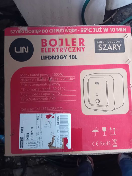 Bojler lin 10l szary