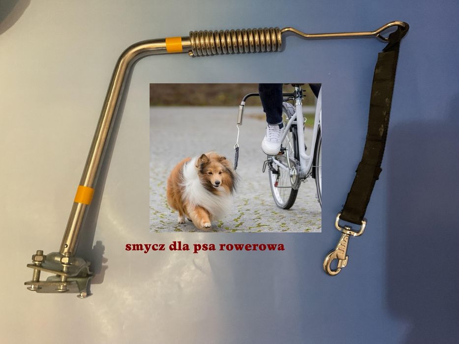 Smycz dla psa do montażu przy rowerze