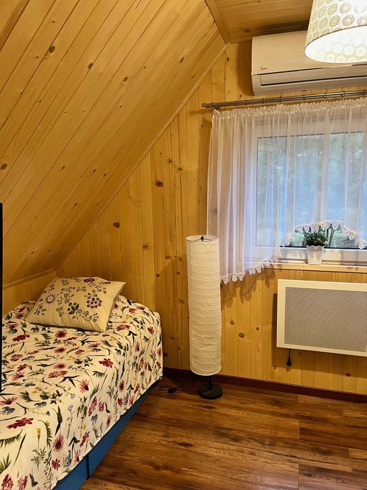 Domek drewniany z SAUNA i Jacuzzi JEZIORSKO