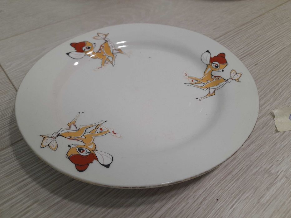 Talerzyk BAMBI sarenka jelonek PRL dzieci