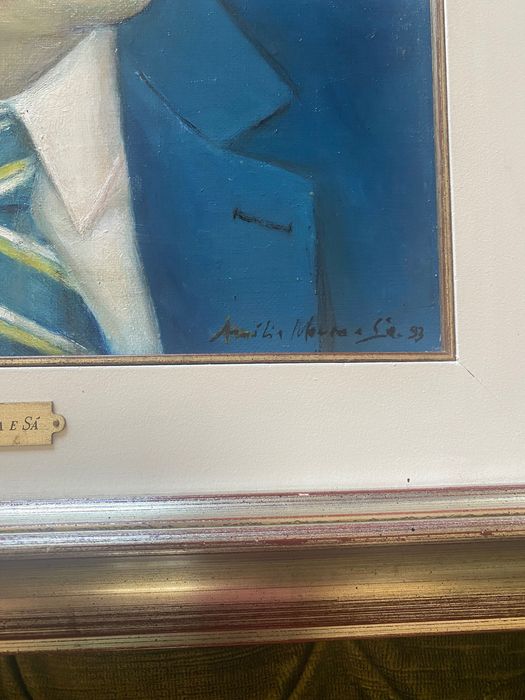 Pintura a óleo Amélia Moura e Sá 60 cm Original
