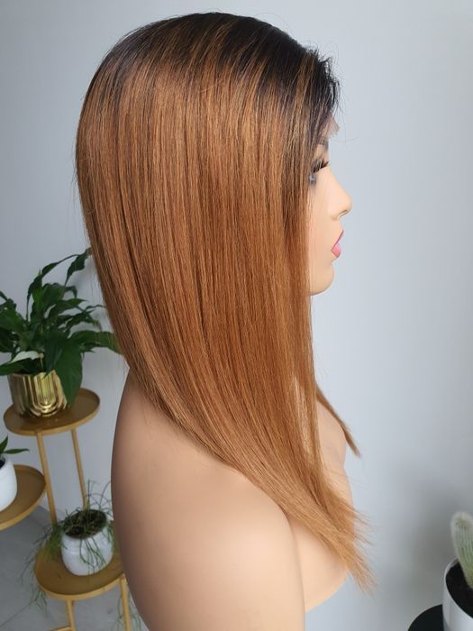 Nowa peruka naturalna 100% Megan koniak odrost