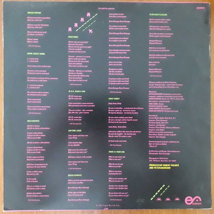 Peter Baumann disco de vinil "Repeat Repeat"