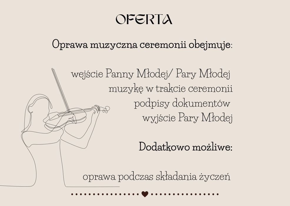 Oprawa muzyczna ślubów- skrzypce i wokal