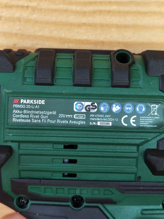 Заклепочник акумуляторний PARKSIDE PBNSG 20-Li A1