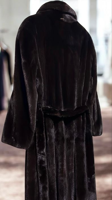 LUX  Франція  Шуба норкова ZILLI  BLACK glama р.50-54 довжина 125 см