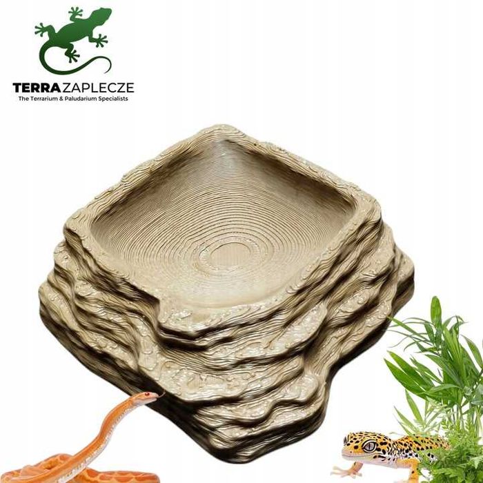 Miska do Terrarium Dla Gekonów Pająków Węży 12x12x3,5    TerraZaplecze
