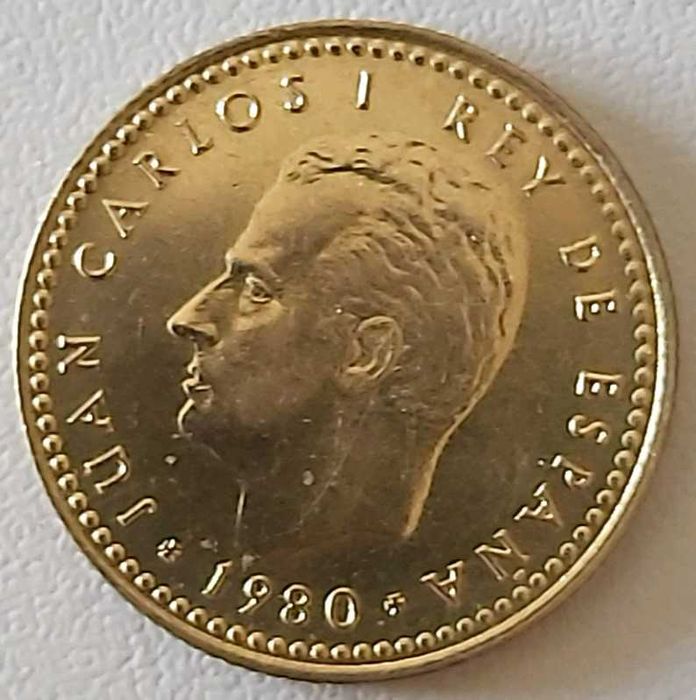 1 Peseta de 1980 com *82* na estrela, Espanha.82