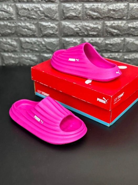 Яркие стильные шлепанцы Puma/слансы пума/женские шлепки тапки пума