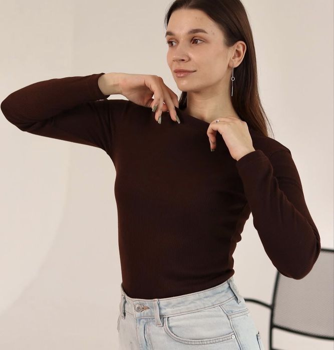 Лонгслів коричневий xs
