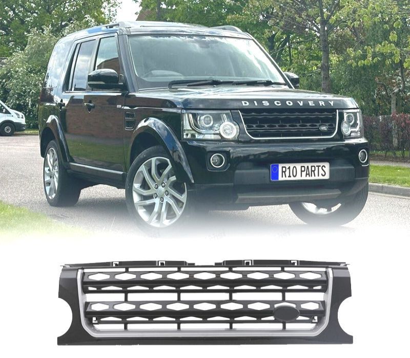 GRELHA LAND ROVER DISCOVERY III 05-09 LOOK DISCOVERY 4 PRETO BRILHANTE BORDA CROMADA