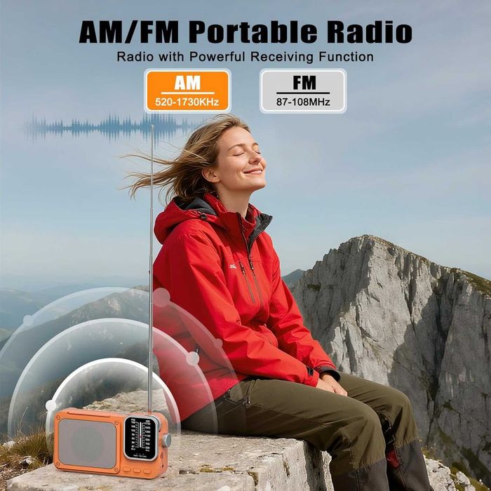 Radio przenośne Goodes Orange z podświetleniem