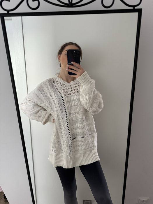 Sweter długi biały Missguided