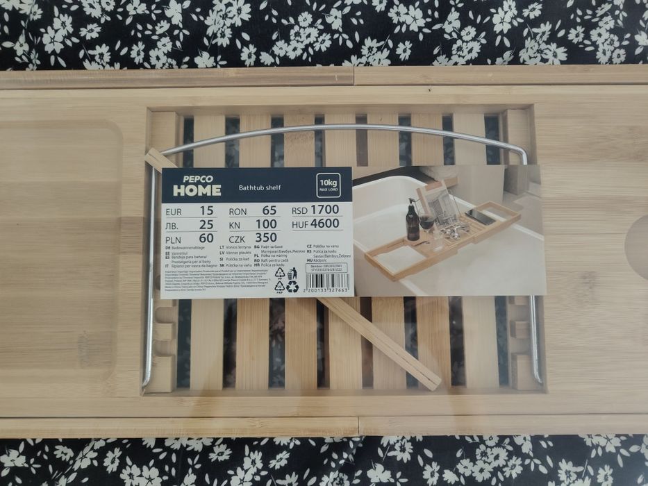 Bambusowa półka na wannę