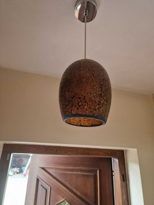 Lampa żyrandol ze szkiełek witraż