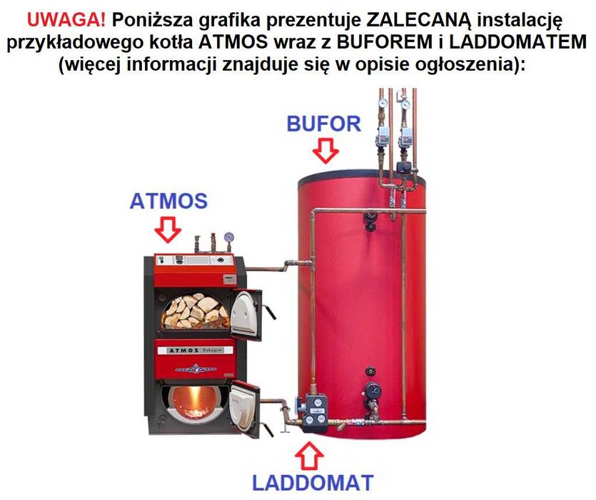 ATMOS DC25SP 27 kW kocioł piec na zgazowanie zgazujący drewno pelet