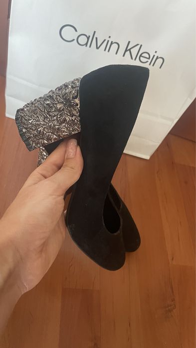 Damskie czółenka na platformie szpilki na obcasie 40