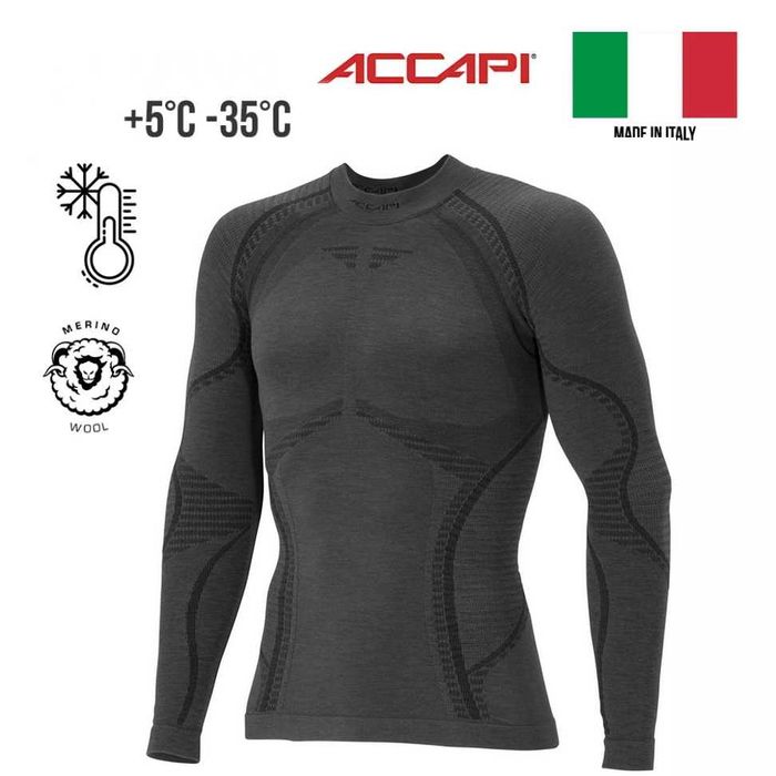 Чоловіча термофутболка Accapi Ergowool, Iron/Black -35*