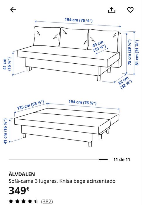 Sofa cama  ikea
