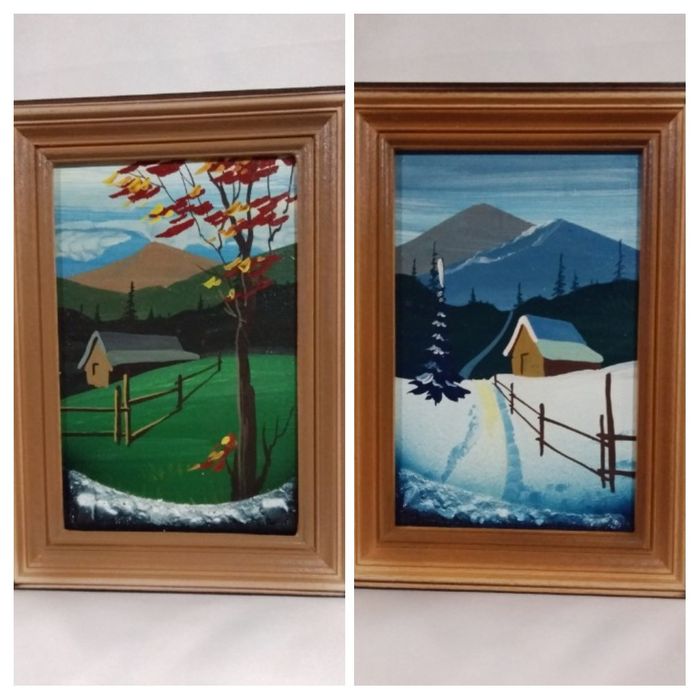 Картина маслом объемная " Карпаты ".