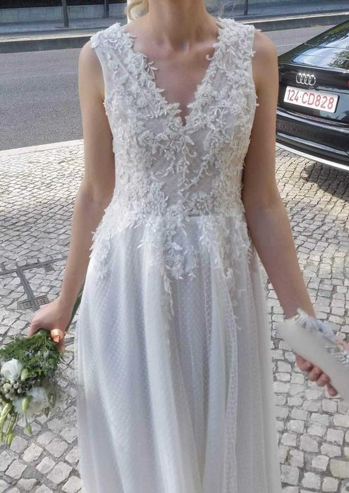 Suknia ślubna 36/38, odkryte plecy (Joanna Niemiec Atelier)