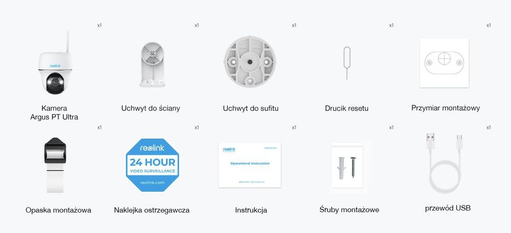 Kamera Reolink Argus PT Plus 4K wifi z własnym zasilaniem