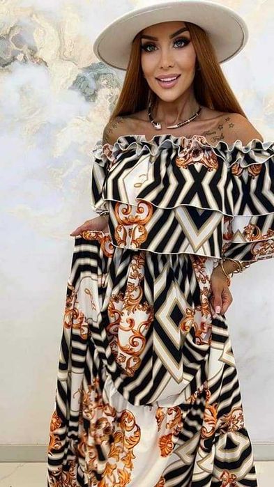 LOLA BIANKA Sukienka w stylu greckim Oversize na każdą okazje