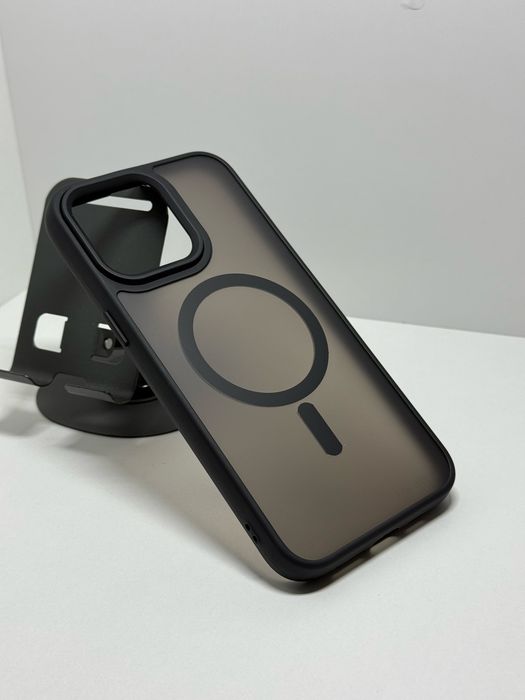 Чохол iPhone 13 14 15 Pro Max Matte MagSafe. Чехол айфон 13 14 15 про макс магсейф чорний матовий
