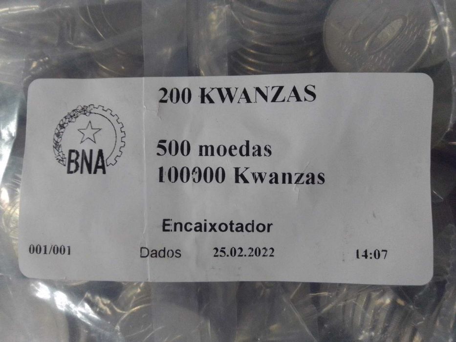 Angola Moeda 200 kz  NOVA (Nunca Circulada) - 20 anos paz (2022)