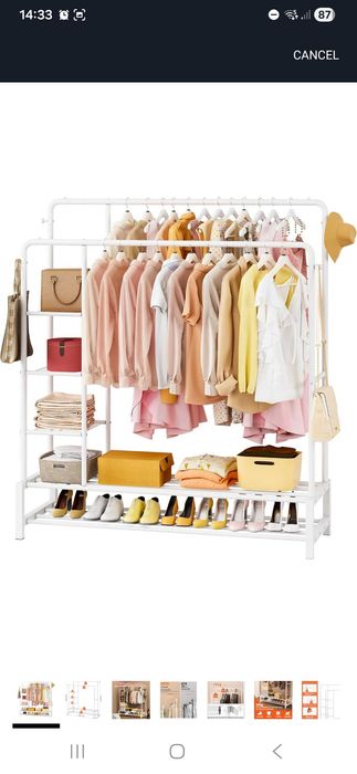 Cabide para guardar calçado e roupa. Como novo!