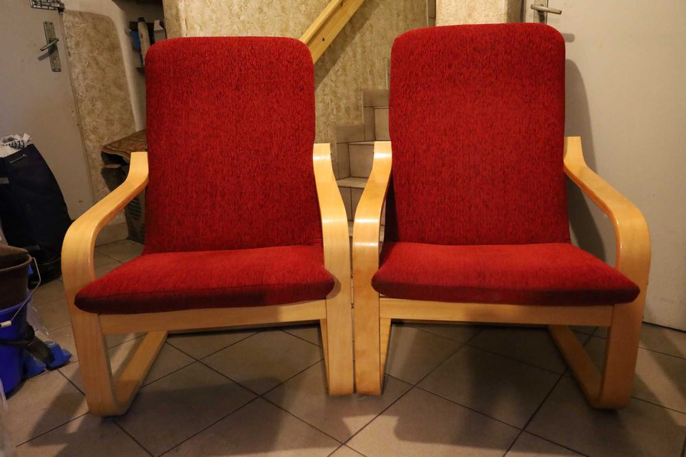 Dwa fotele bordowe