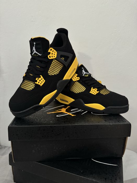 Nowe Oryginalne Buty Nike Air Jordan 4 Retro Yellow Thunder R. 43