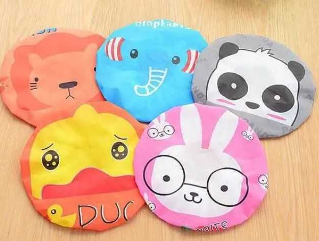 Шапочка для душа многоразовая с ярким принтом