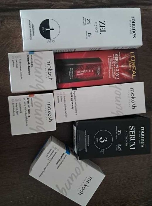 Zestaw jakościowych kosmetyków - mokosh, loreal, routines