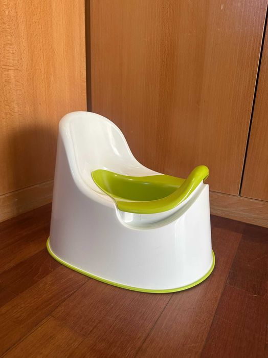 Penico sanitário infantil branco/verde – assento alto