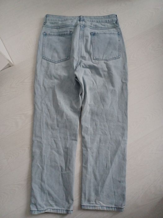Spodnie jeans szerokie z wysokim stanem. Unisex. 158-164 cm