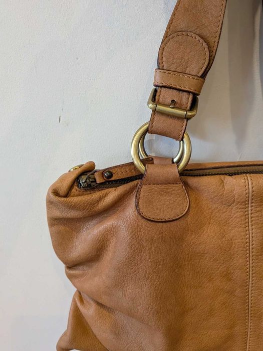 Skórzana torebka NUOVEDIVE Made in Italy – naturalna skóra – camel