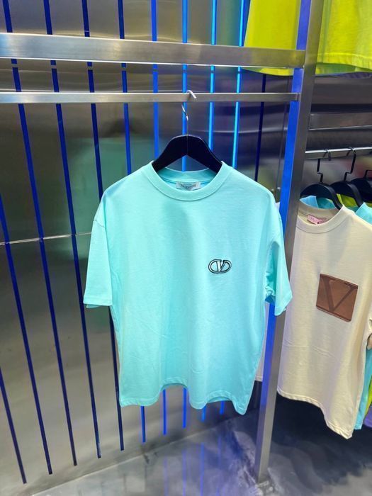 VALENTINO футболка бирюзовая мужская оверсайз унисекс