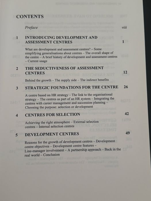 Livro Development and Assessment Centres