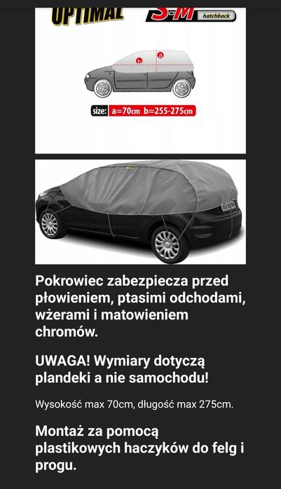 Pokrowiec na samochód hatchback