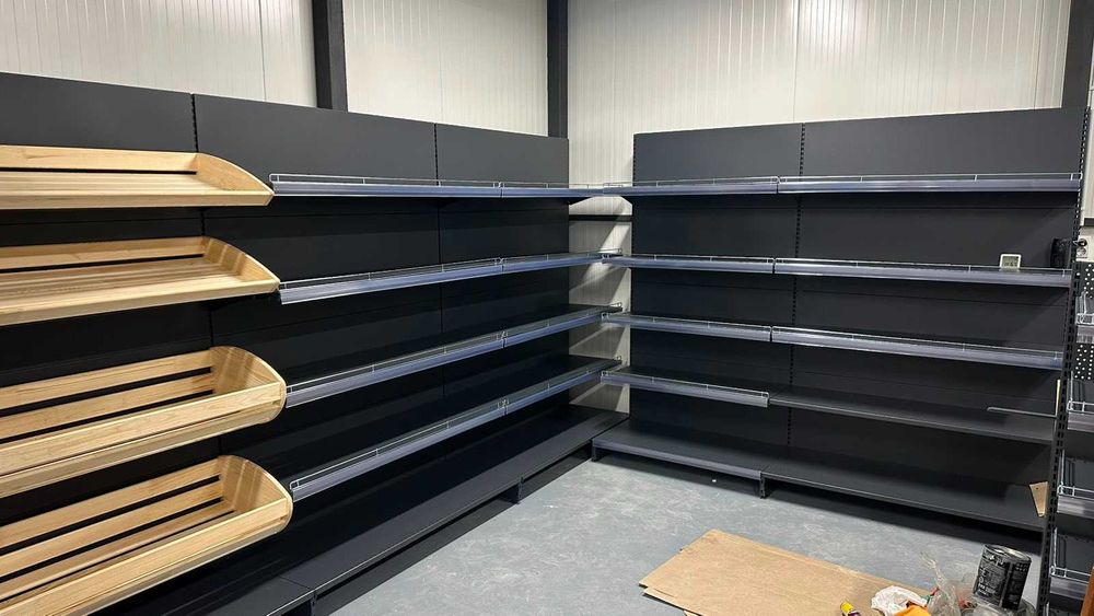 Стеллажи торговые, кассовые прилавки для магазина, холодильные витрины