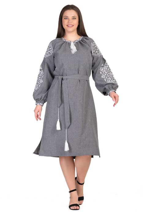 Сукня вишиванка Богдана з льна-габардину