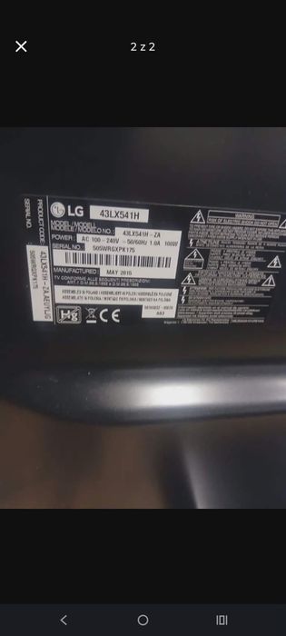 Telewizor LG 43",model 43LX541H
