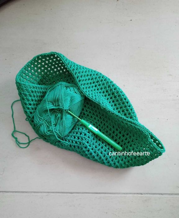 Saco+lenço crochet.