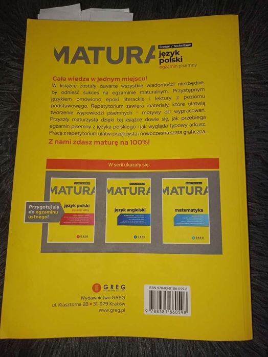 Matura język polski egzamin pisemny wyd.greg