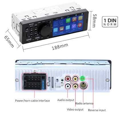 Auto Radio 1 DIN – Ecrã Tátil 4,1" HD | Bluetooth | USB | FM